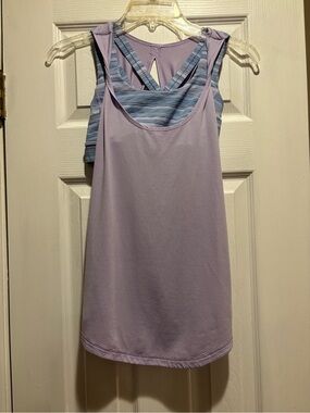 Lululemon Ready and Go Tank/Sports Bra Set Lilac/Wave Twist Size 4